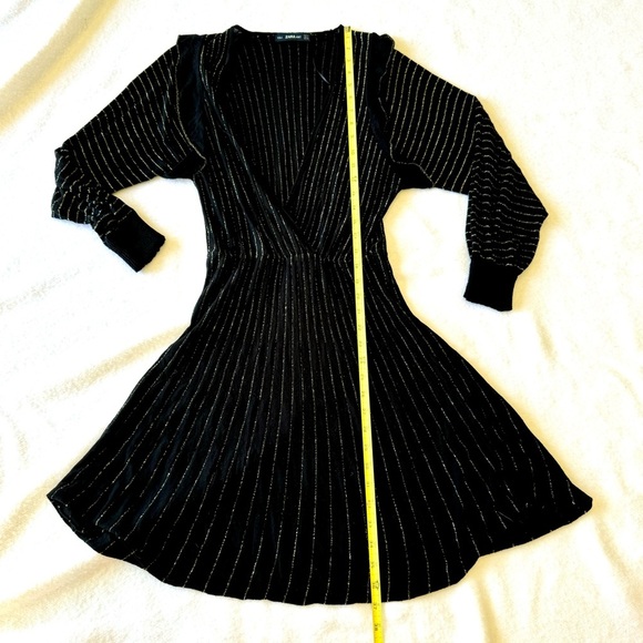ZARA Knit Gold Metallic Short Dress Size S - Picture 8 of 12